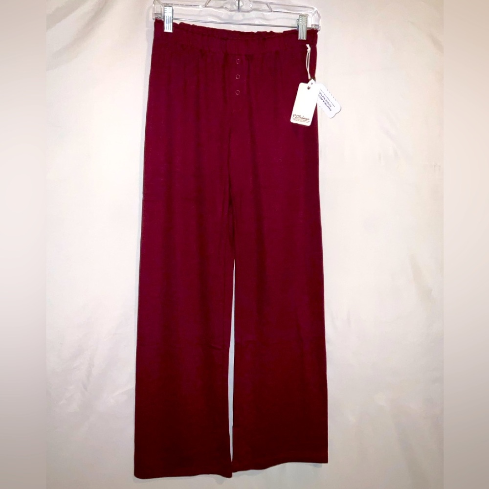 NWT Women’s PJ Salvage Sweat Pants Pajama Bottoms Lounge Pants Maroon Port - XS‎